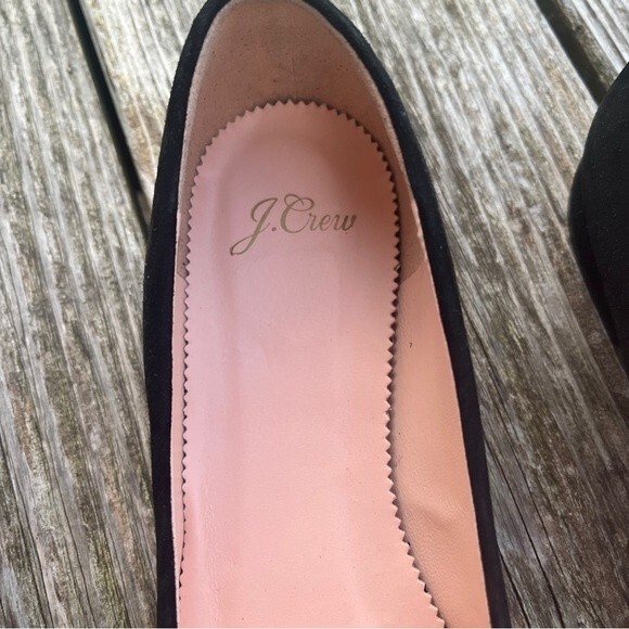 J.Crew Pointed Toe Suede Flats with Crystal Buckle Details in Black 7 NWOB - Picture 4 of 16